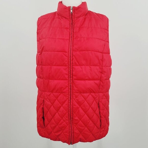 Laura Scott Red Quilted Mock-Neck Puffer Vest - Picture 3 of 8